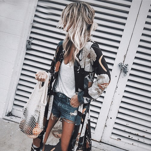 Clementine Printed Chiffon Cardigan