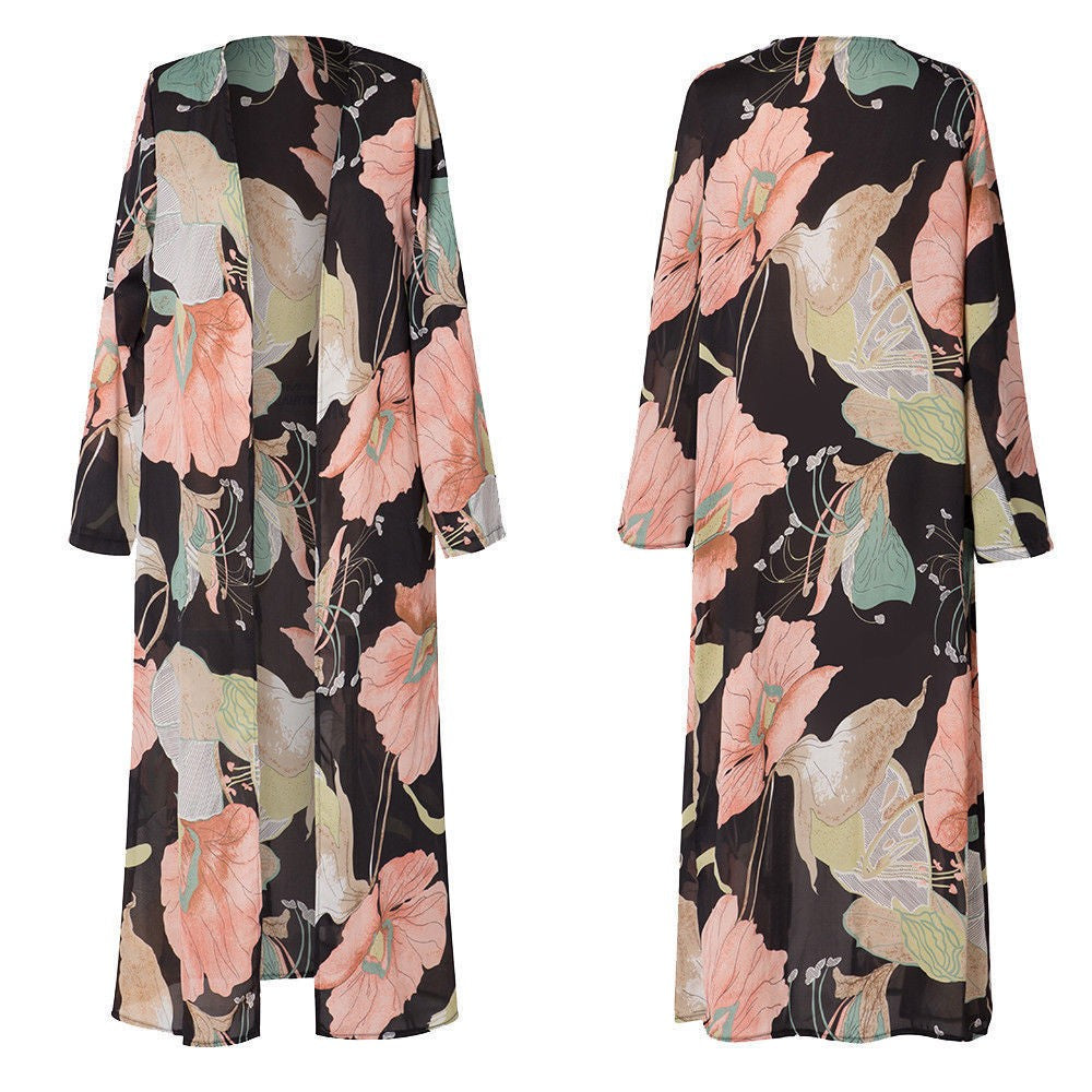 Clementine Printed Chiffon Cardigan