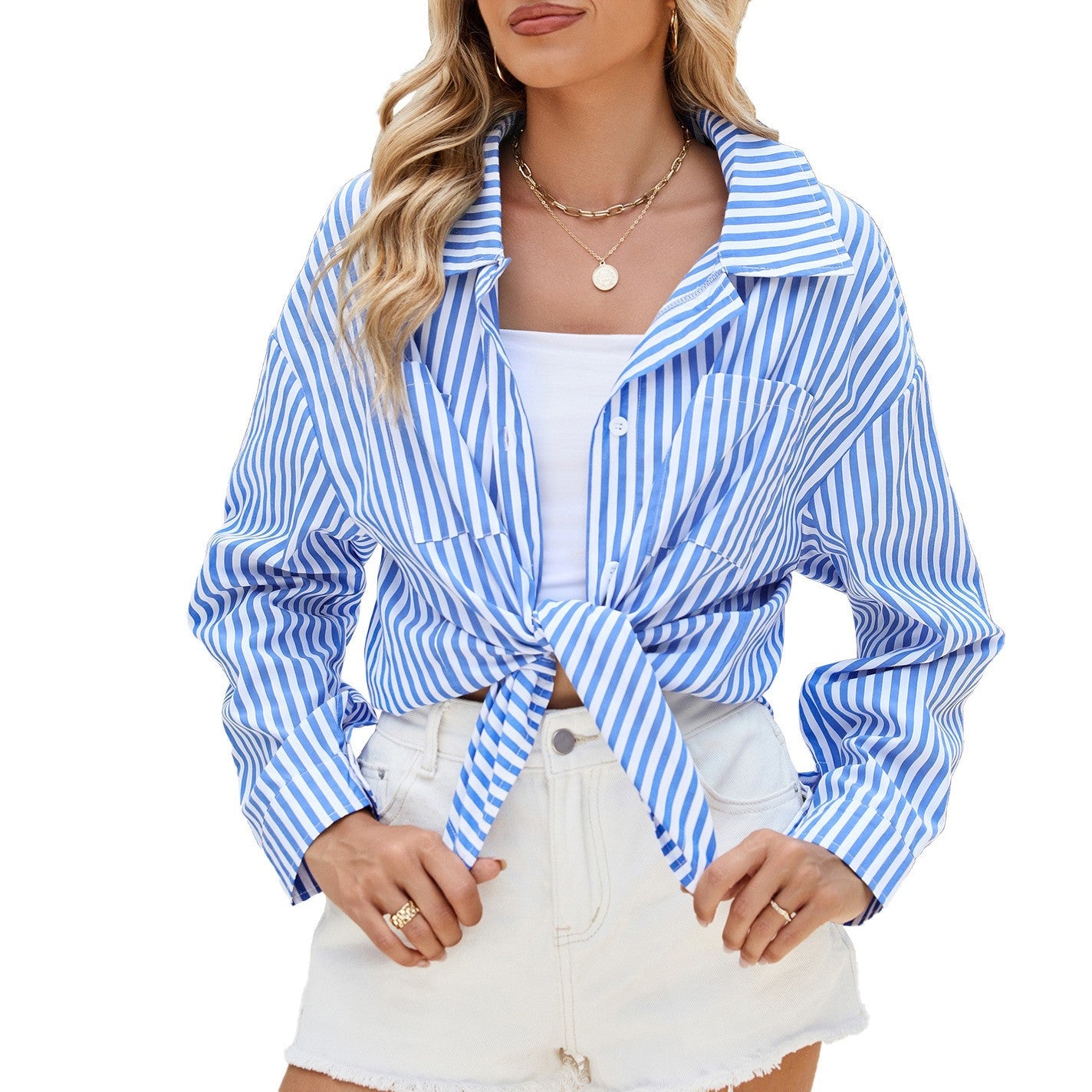 Lenora Striped Pocket Shirt