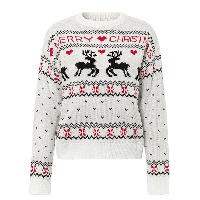 Noel Elk Heart Christmas Knit Sweater