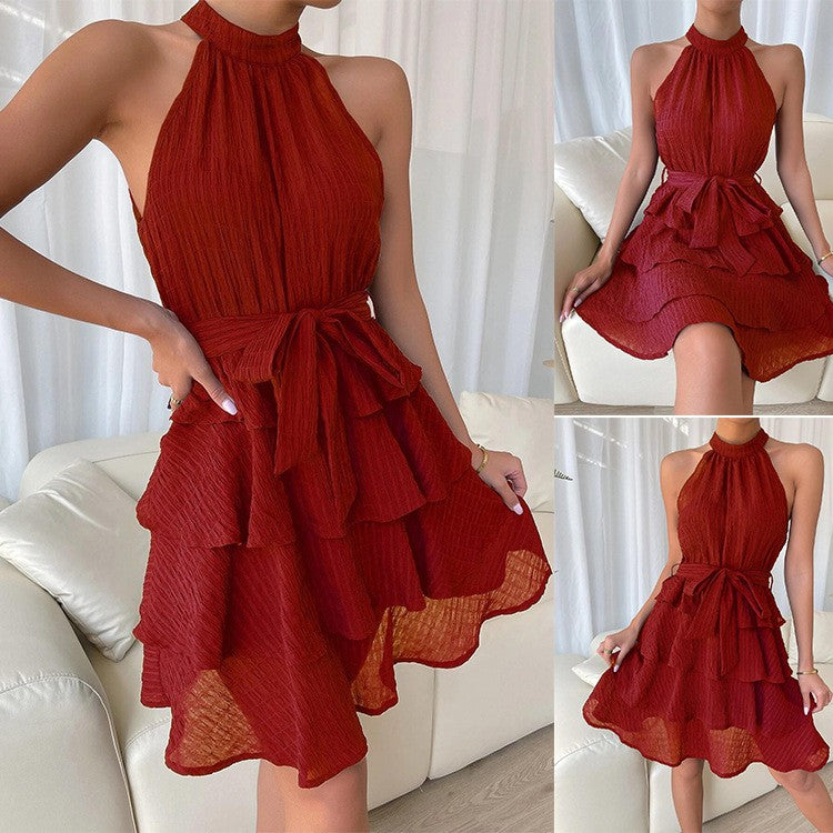 Serena Halter Ruffle Summer Dress